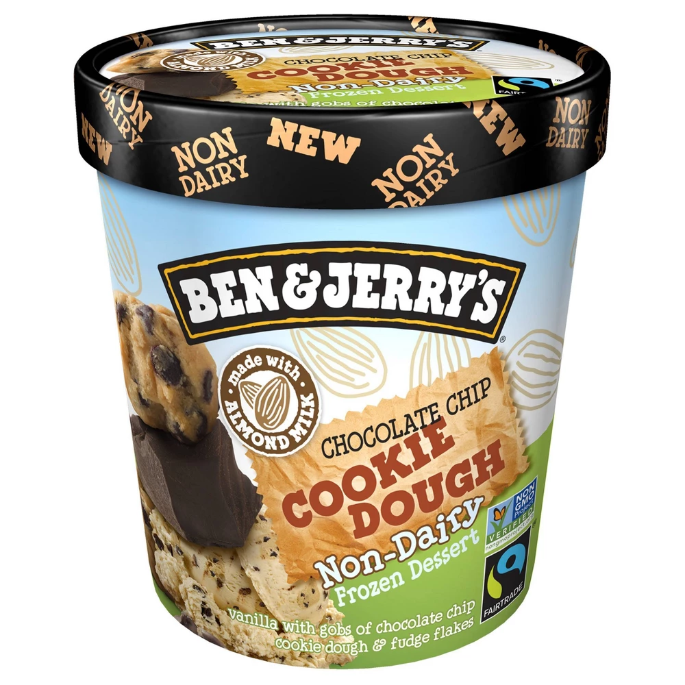 BEN&JERRY'S NON DAIRY ICE CREAM CHOCOLATE CHIP COOKIE DOUGH 1pt