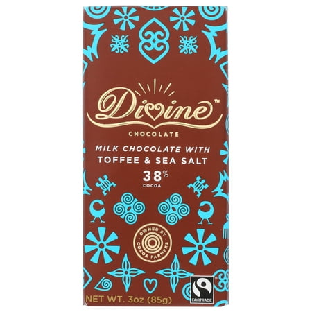 DIVINE MILK CHOCOLATE 38% TOFFEE SEA SALT 3oz[KEHE]